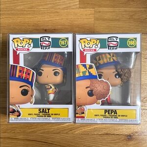 Funko Pop Rocks Salt-N-Pepa Figures with Red and Blue Accents #167,168